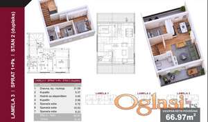 Troiposoban stan u izgradnji sa gratis krovnom terasom!